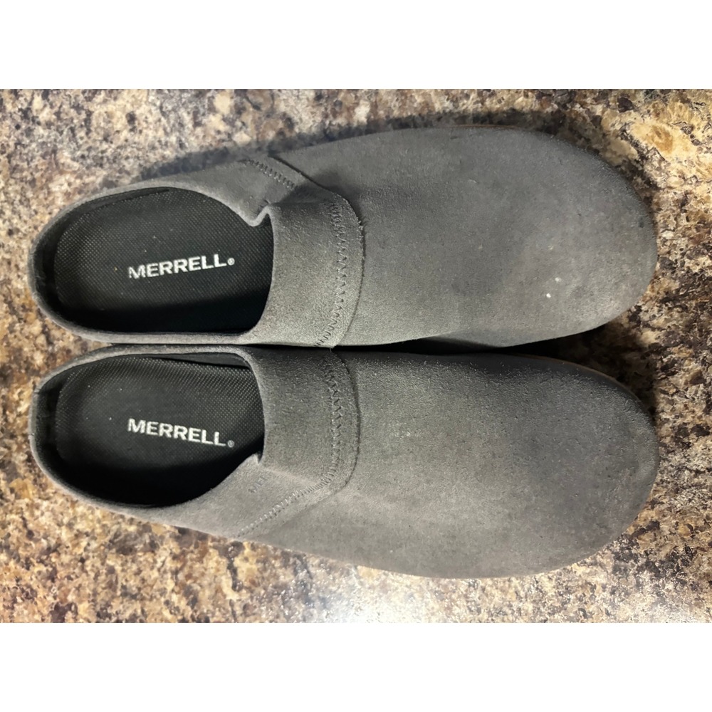 Merrell Juno Suede‎ Clogs Womens 9 Slate Grey Slip On Mules J001412